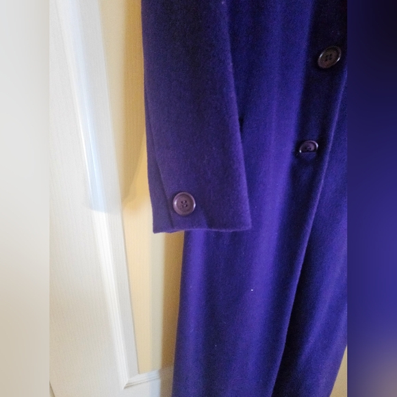 Full length purple wool coat - Picture 3 of 8